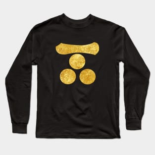 Mori Mon Japanese samurai clan in faux gold Long Sleeve T-Shirt